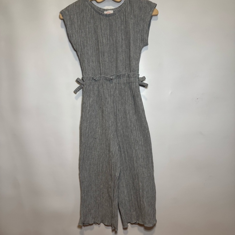 Wonder Nation 2T Grey Short Sleeve Jumpsuit Side Tie Detail Kidcore Casual Comfy